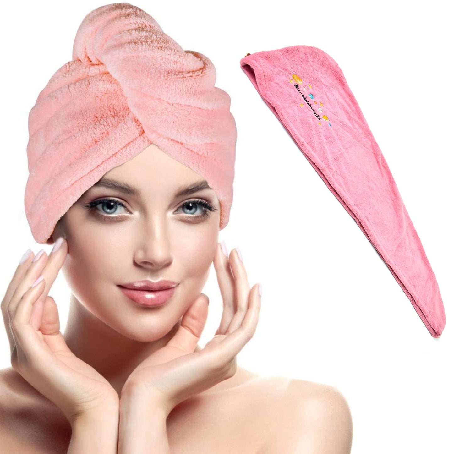 Microfiber Hair Wrap Towel Cap (1 Pc / 63x23 Cm / Mix Color), Hair accessories