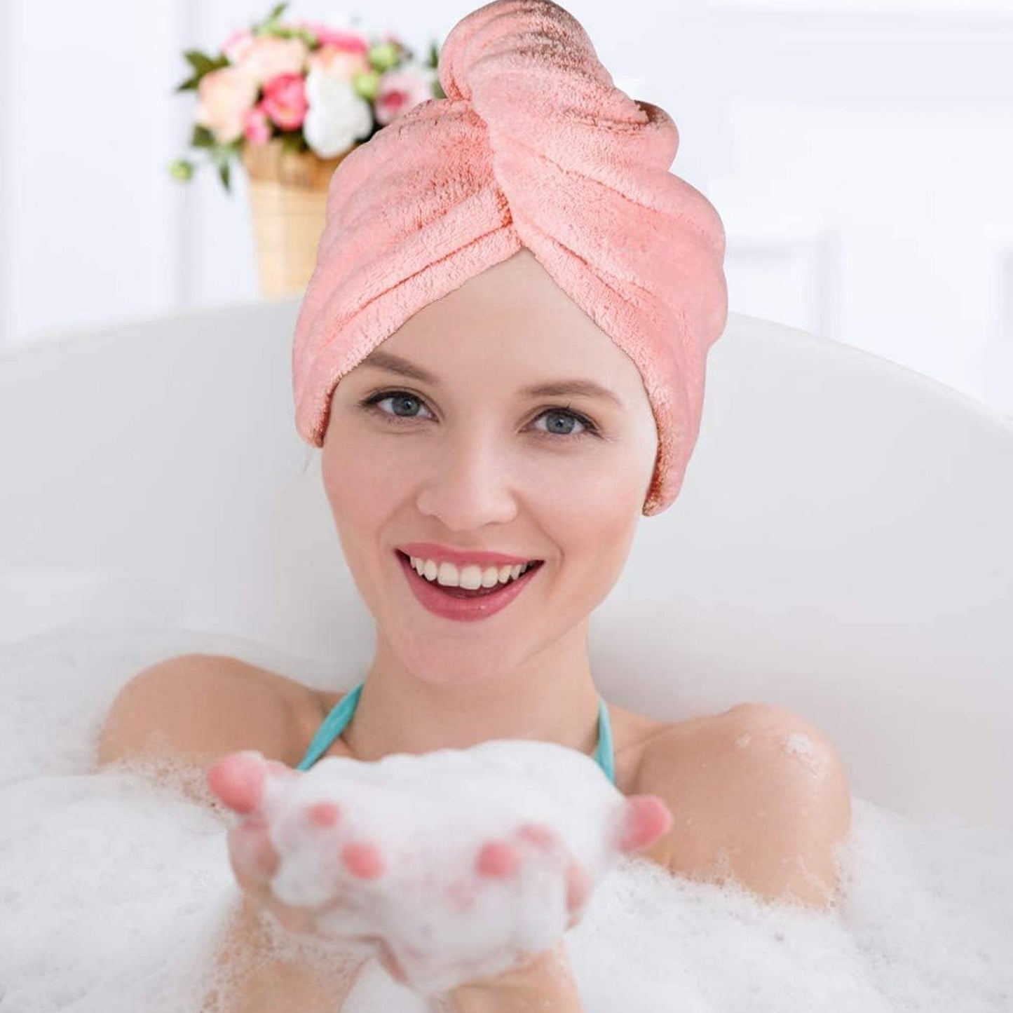 Microfiber Hair Wrap Towel Cap (1 Pc / 63x23 Cm / Mix Color), Hair accessories