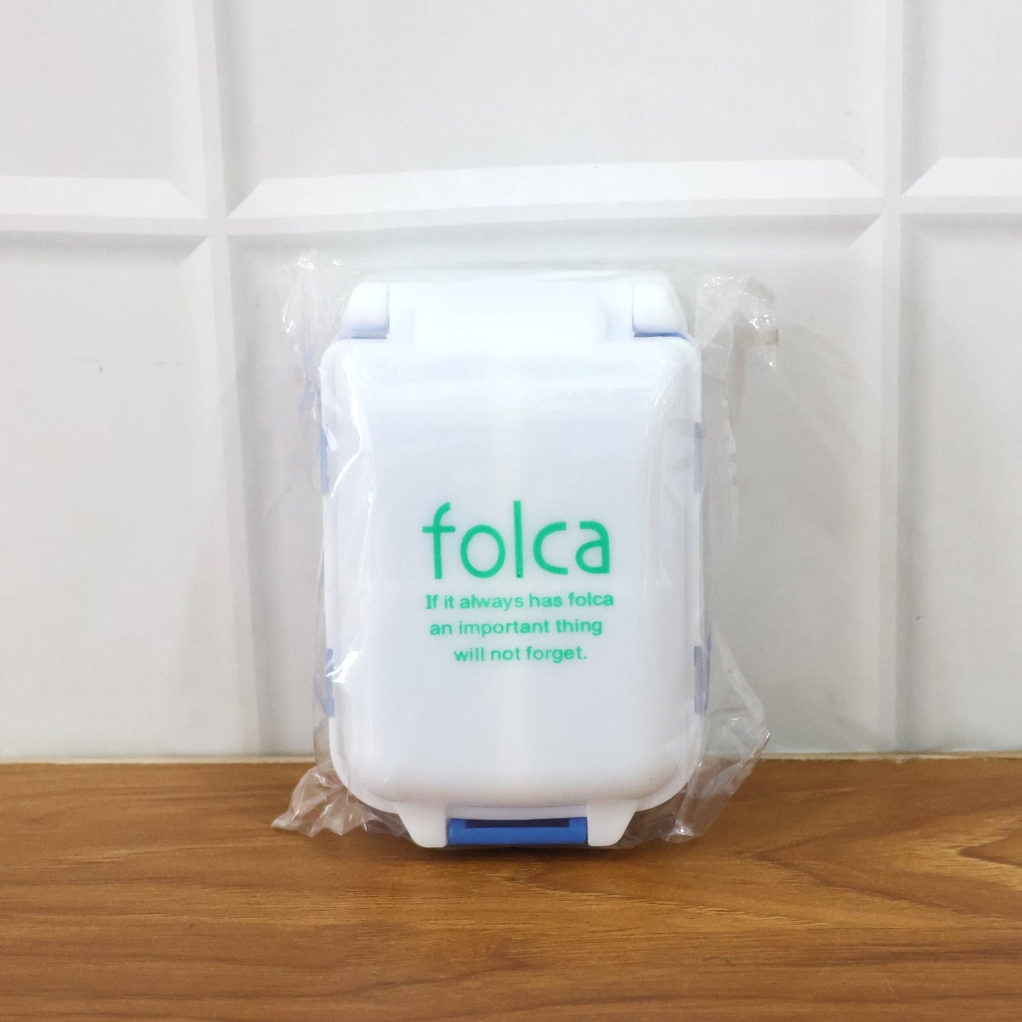 Portable Blue Dual-Sided Pill Organizer Box (1 Pc)