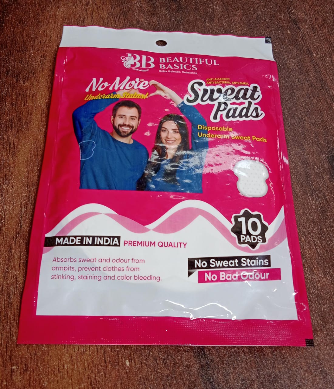 Underarms Sweat Pads Disposable Highly Absorbent Pads (Pack of 10)