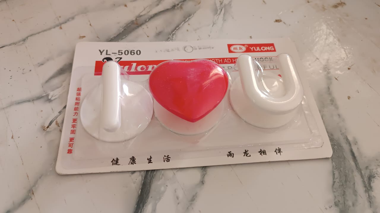 Adhesive Wall Hook Set For KItchen, Bathroom & Home (3pc)