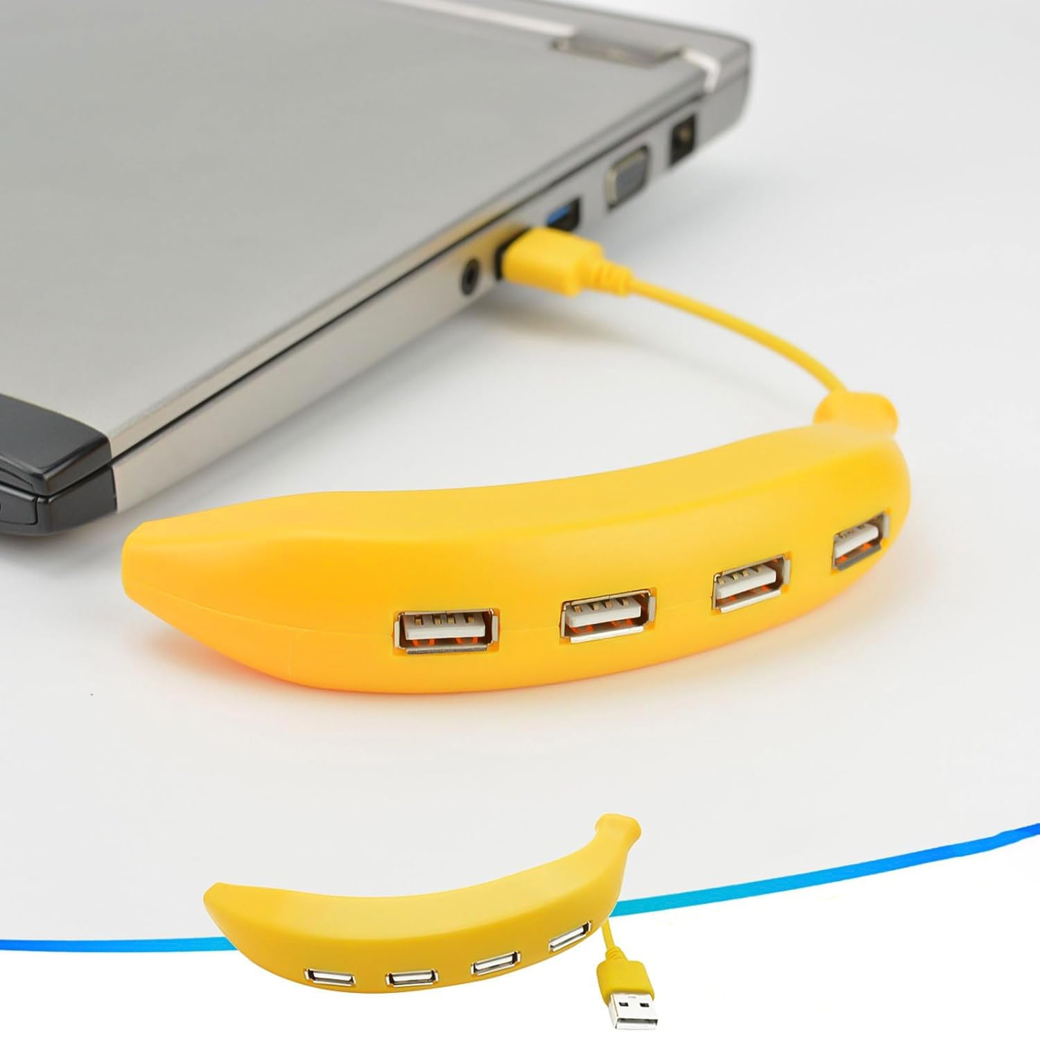 Banana Shape USB Hub, 2.0 Hub USB Splitter, 4-Port USB Hub (1 Pc)