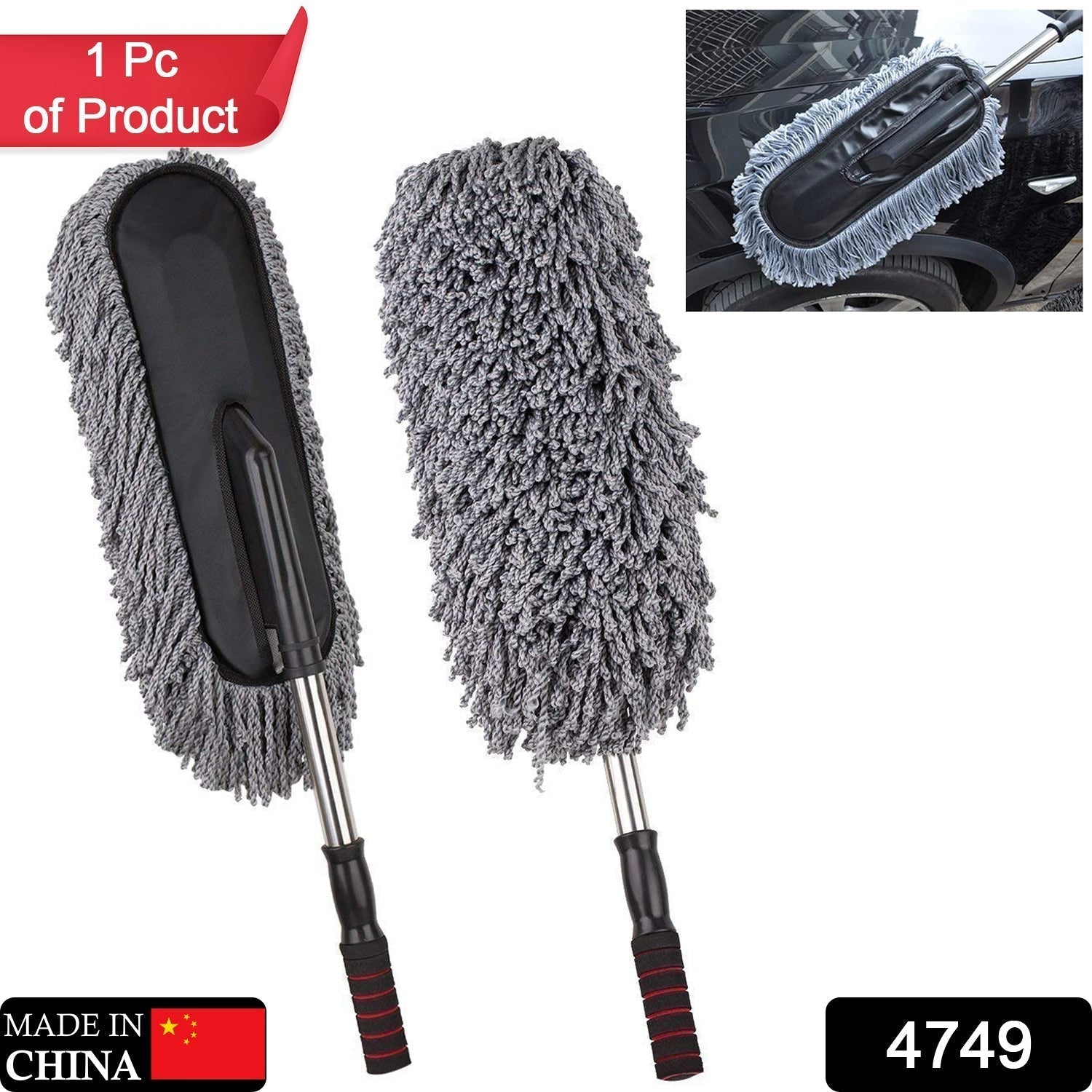 Car Duster, Long Retractable / Soft / Non-Slip / Handle Multipurpose Microfiber Wash Brush Vehicle Interior and Exterior Cleaning Kit with for Car, Boats or Home