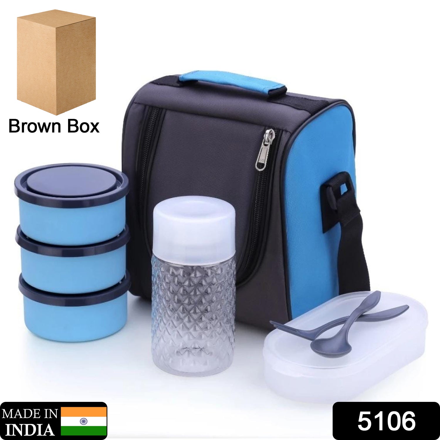 All in One Lunch Box With Fabric Bag For Office & School Use