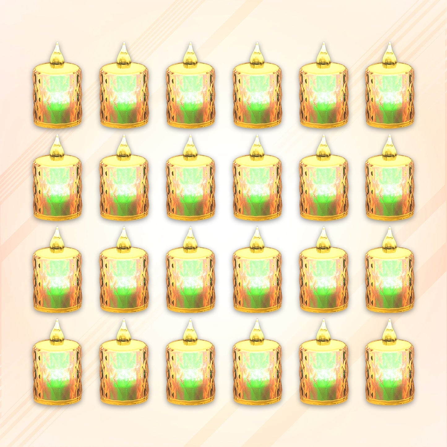 24 Pc Flameless and Smokeless Decorative Melting Candles LED Tea Light Candle Flickering Electronic Candle, Diwali