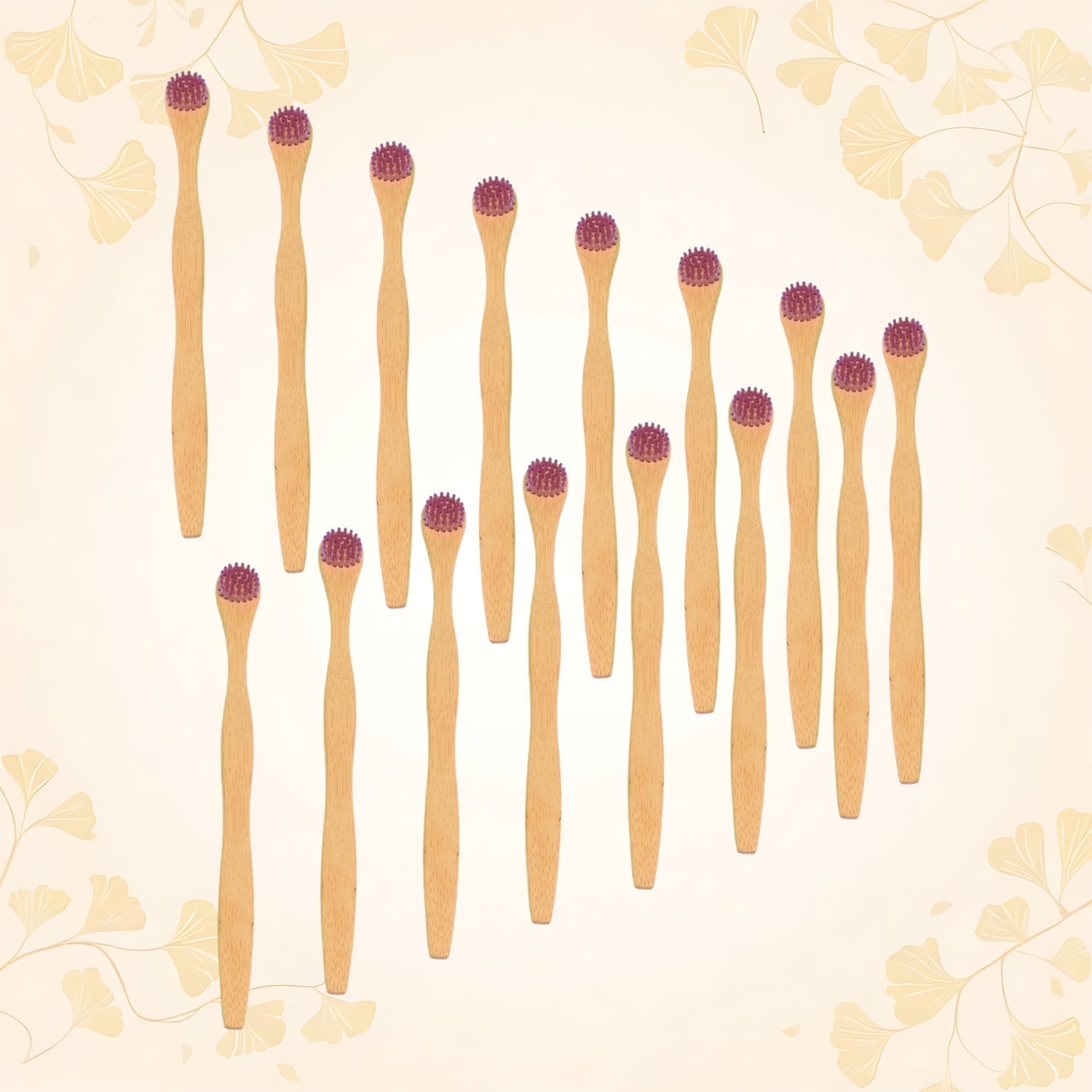 Bamboo Wooden Toothbrush Soft (15 pcs set / With Round Box)