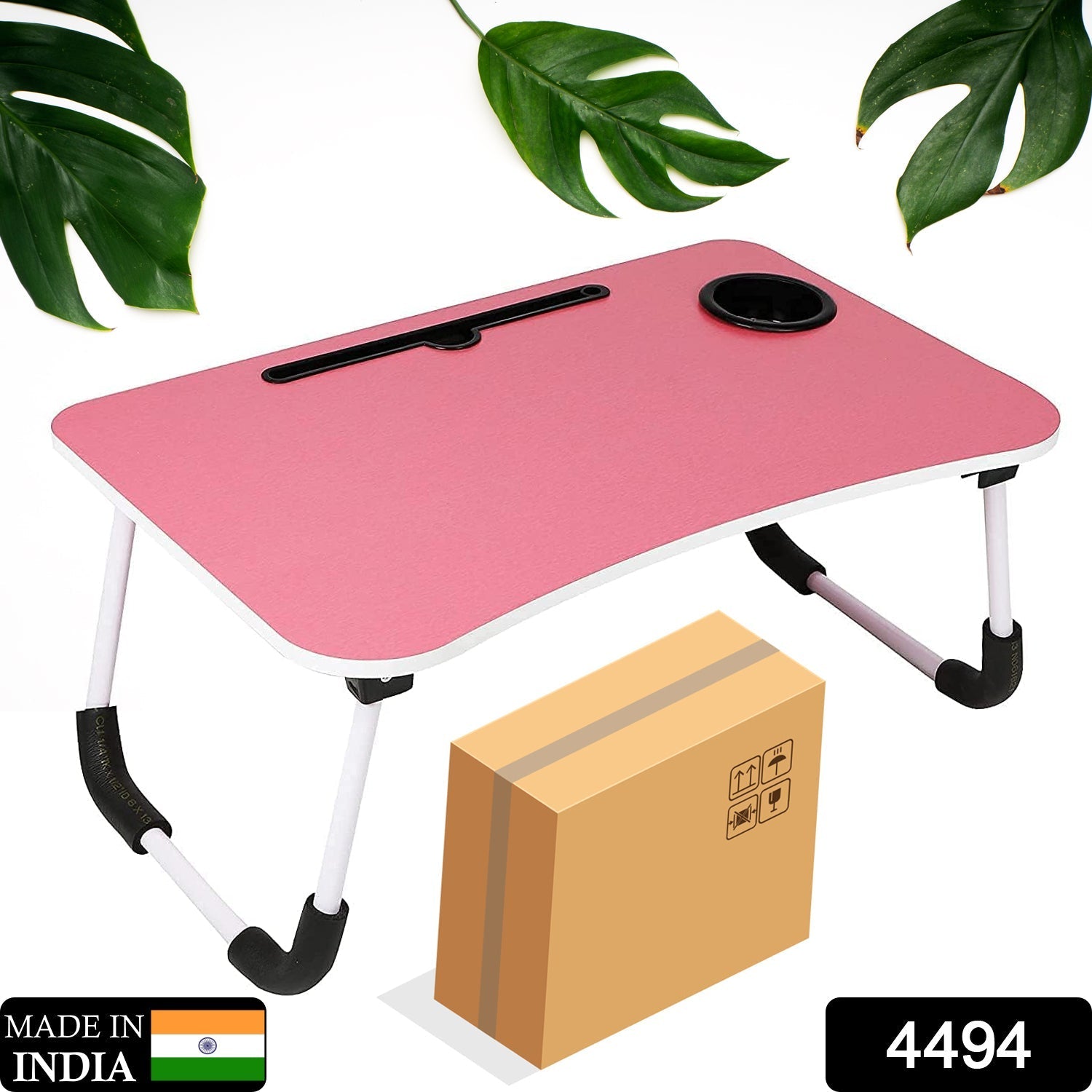 Multi-Purpose Laptop Desk for Study and Reading with Foldable Non-Slip Legs Reading Table Tray , Laptop Table ,Laptop Stands, Laptop Desk, Foldable Study Laptop Table ( PINK )