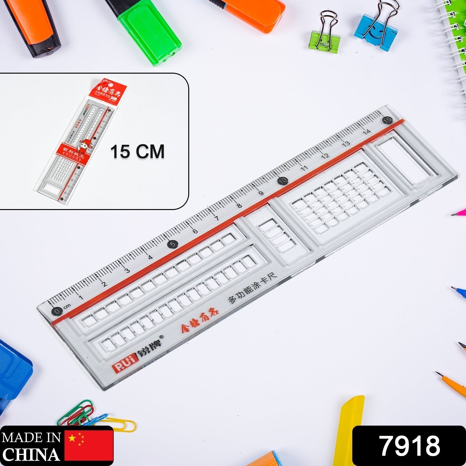 Plastic Ruler Scale Transparent Straight Measuring Tool 15cm (Pack of 1)