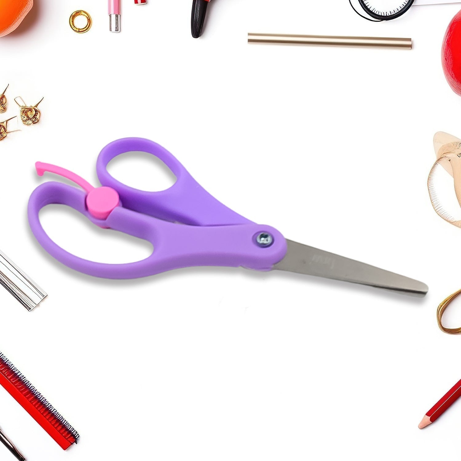 Multipurpose Scissors | Comfort Grip Handle And Stainless Steel Blades (1 Pc / Mix Color & Design)