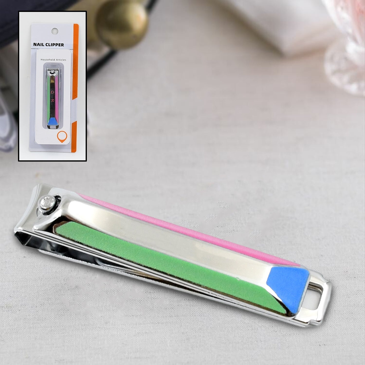 Stainless Steel Folding Portable Large Nail Clippers with Nail File (1 Pc)