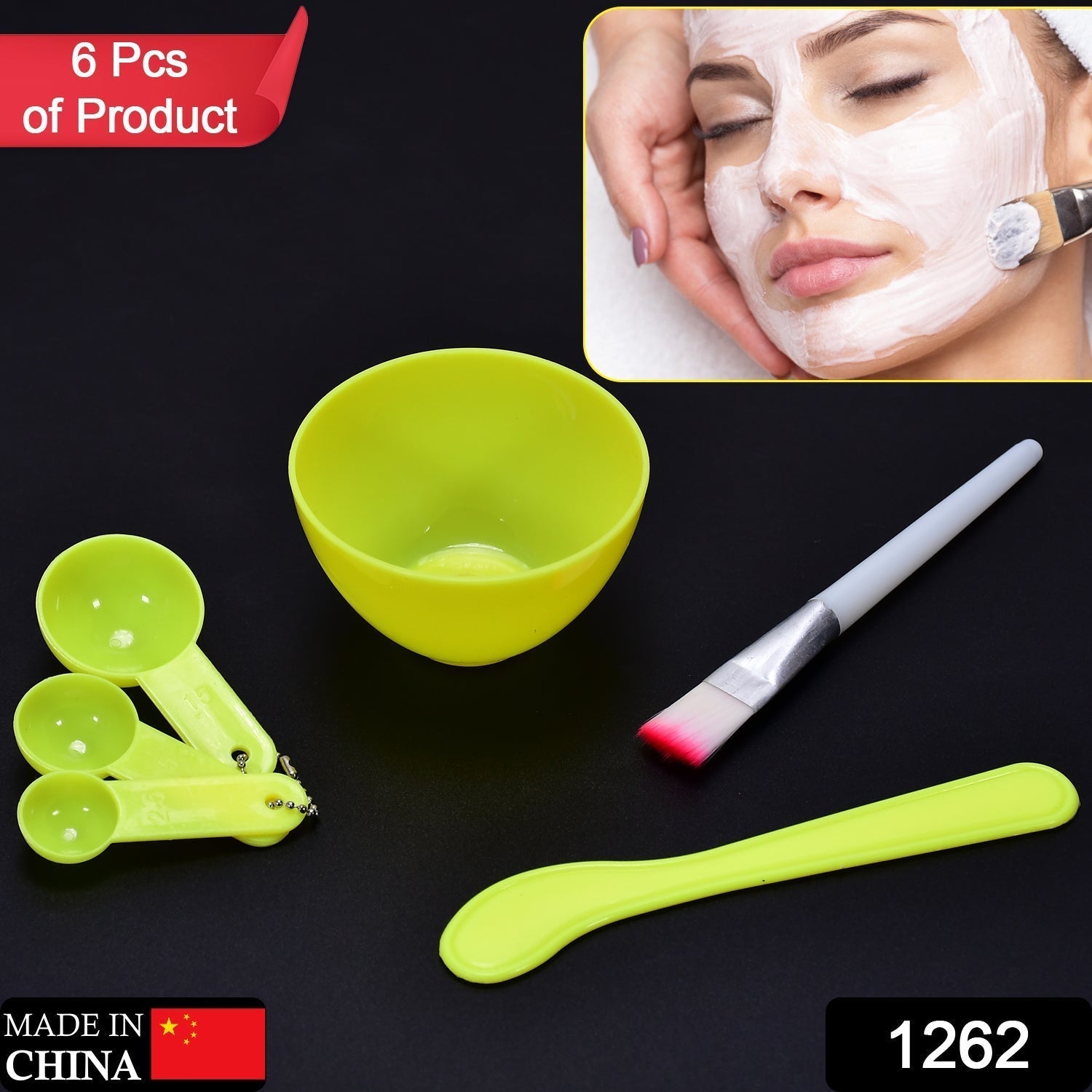 Facial Mask Bowl Set For Girls Use ( 6 pcs Set )