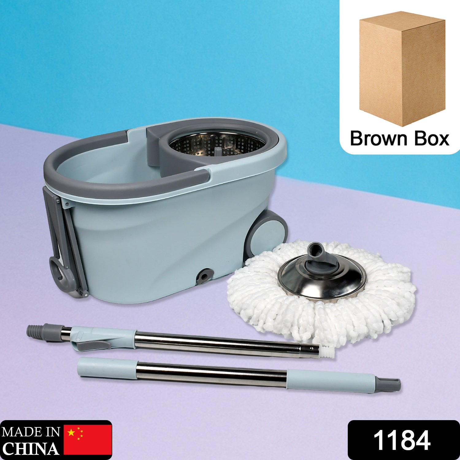 Quick Spin Mop With Steel Spin, Bucket Floor Cleaning, Easy Wheels & Big Bucket, Floor Cleaning Mop with Bucket