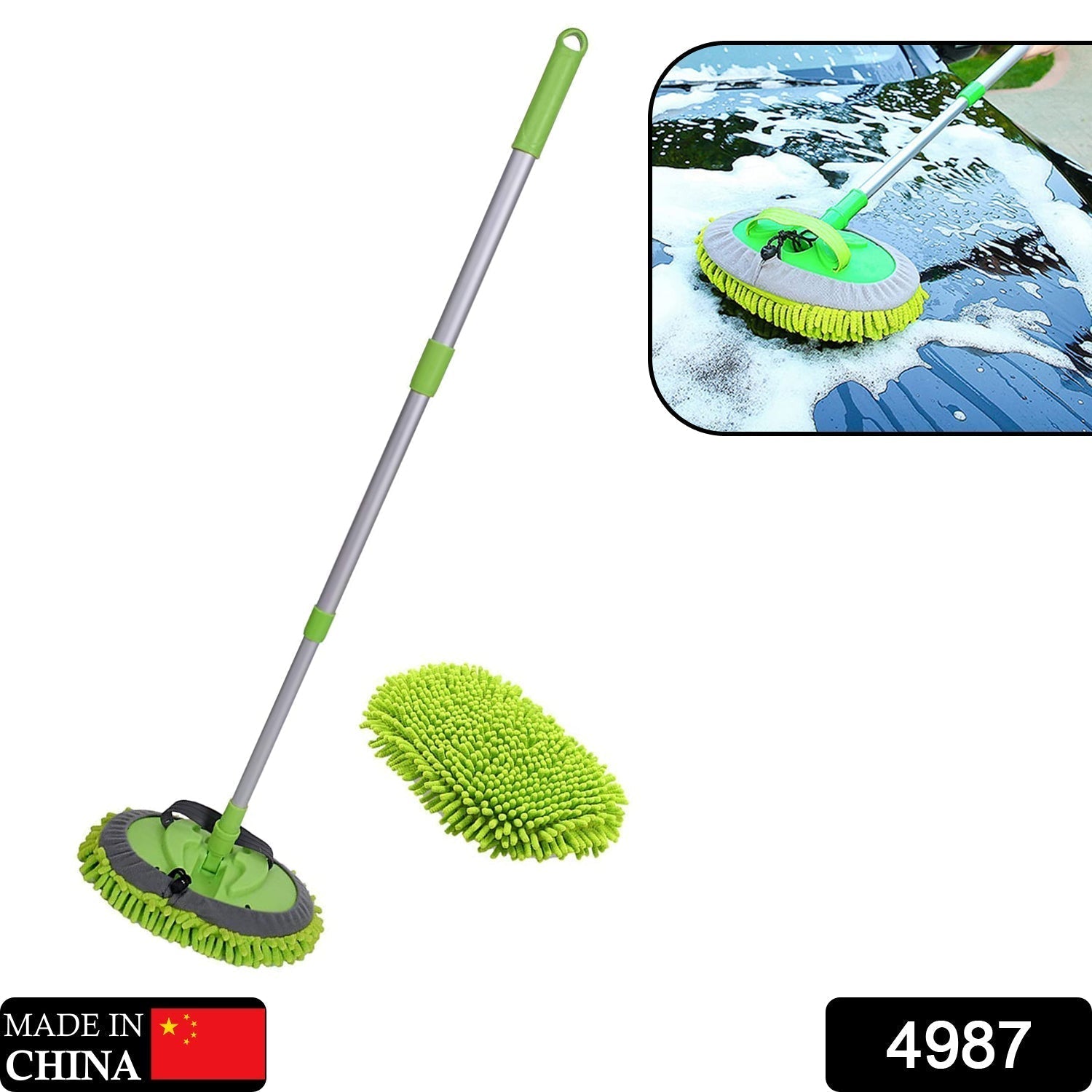 Car Duster Microfiber Flexible Duster Car Wash | Car Cleaning Accessories | Microfiber | brush | Dry / Wet Home, Kitchen, Office Cleaning Brush Extendable Handle