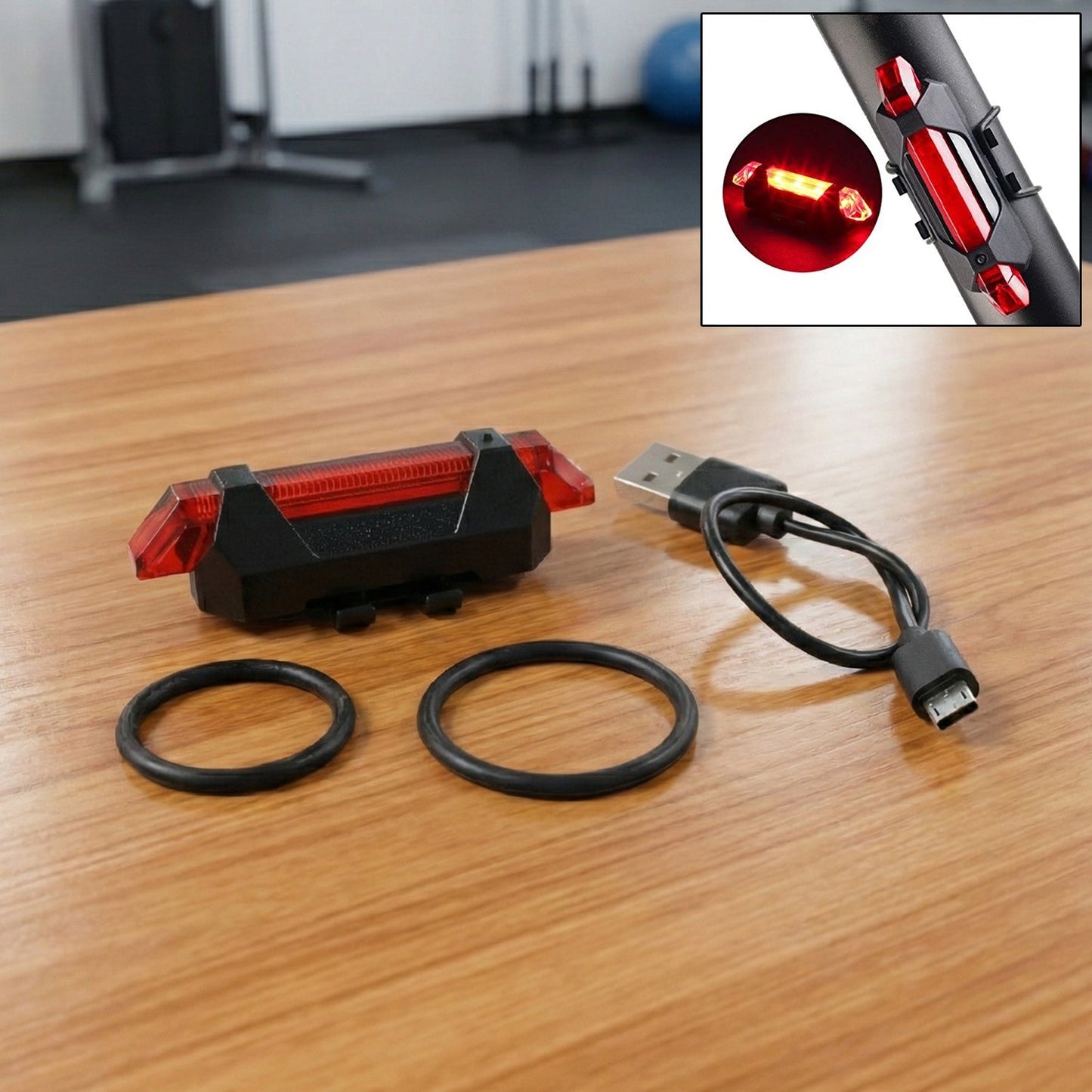 USB Rechargeable Bicycle LED Tail Light Set (1 Set)