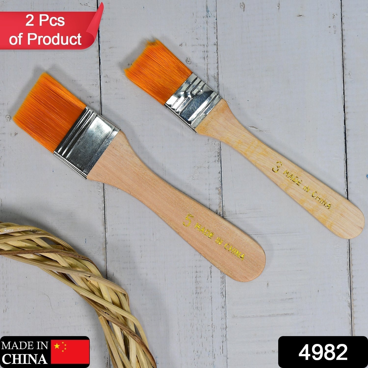 Artistic Flat Painting Brush 2pc for Watercolor & Acrylic Painting.