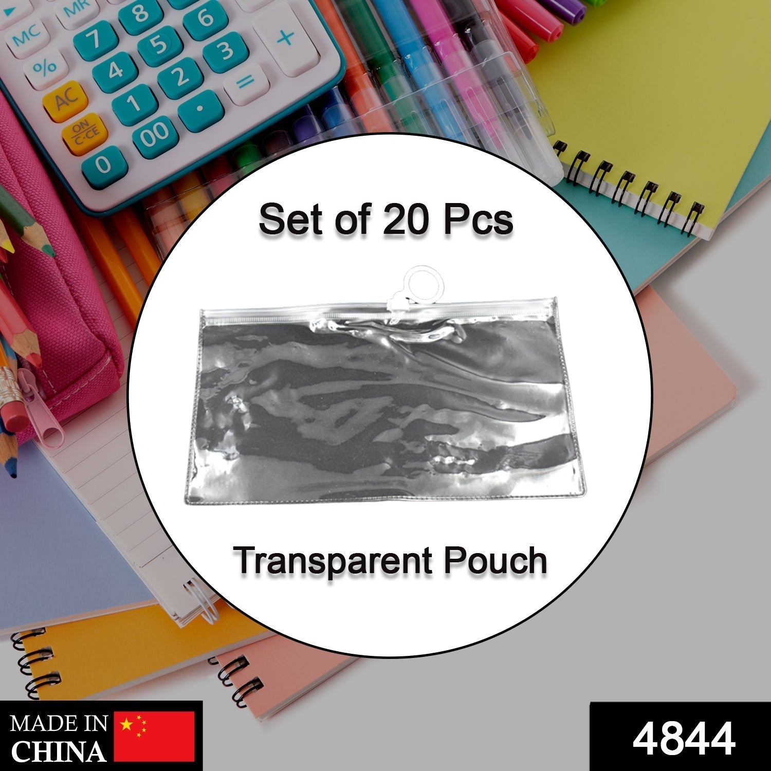 20 Pc Transparent Pouch For Carrying Stationary Stuffs And All By The Students.