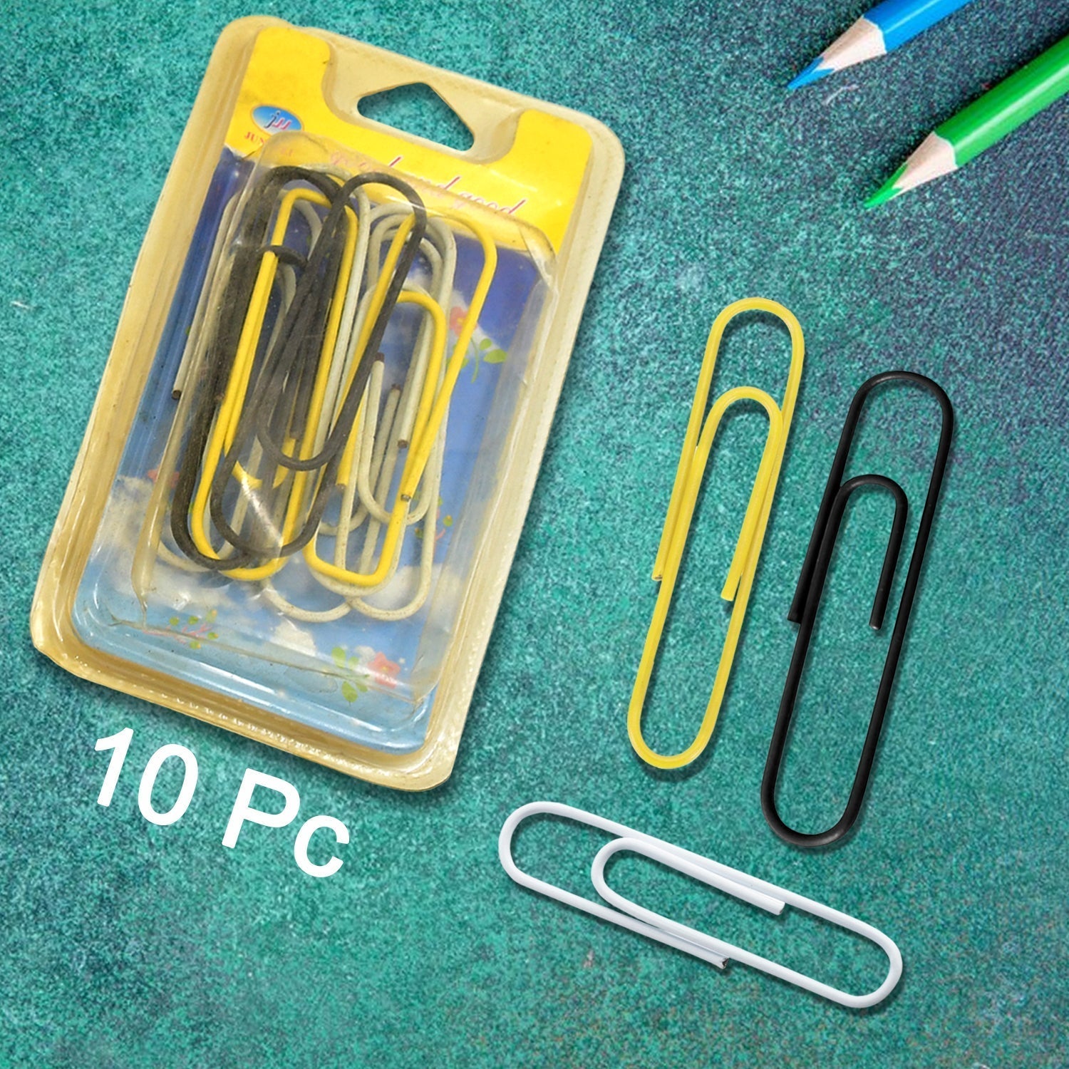 Multipurpose Assorted Color Paper Clips (10 Pcs / Big Size)