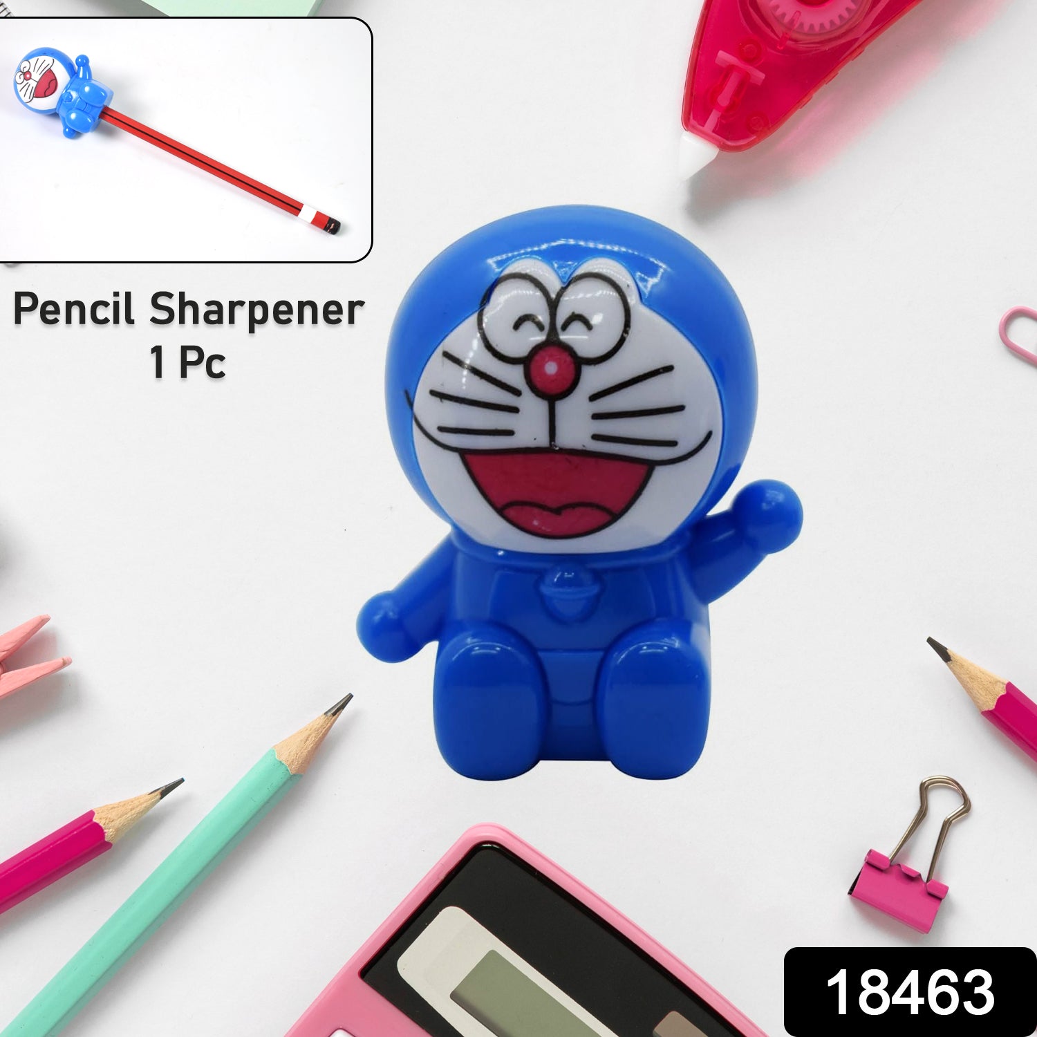 Round Cartoon Shaped Pencil Sharpener (1 Pc)