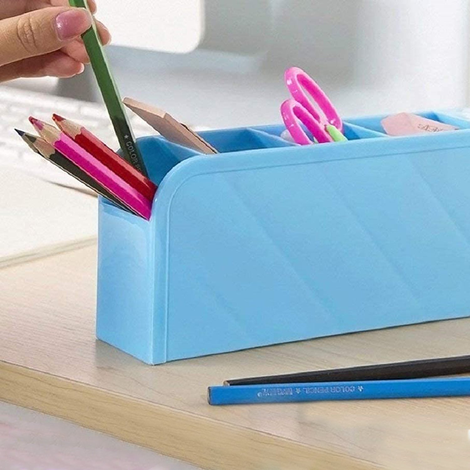 Multipurpose 4 Compartment Pen Holder Office Desktop (1 Pc)