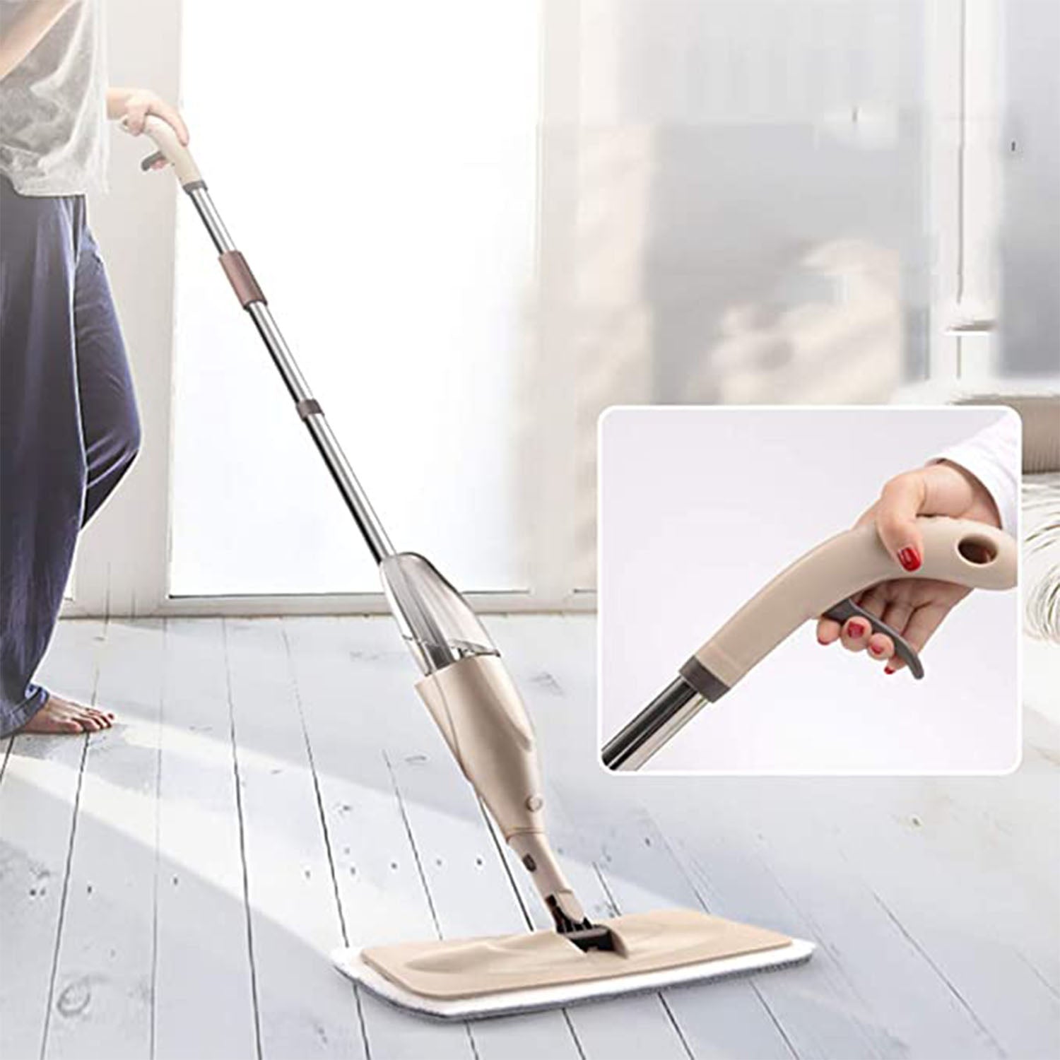 Floor Cleaning Spray Mop with Removable Washable Cleaning Pad