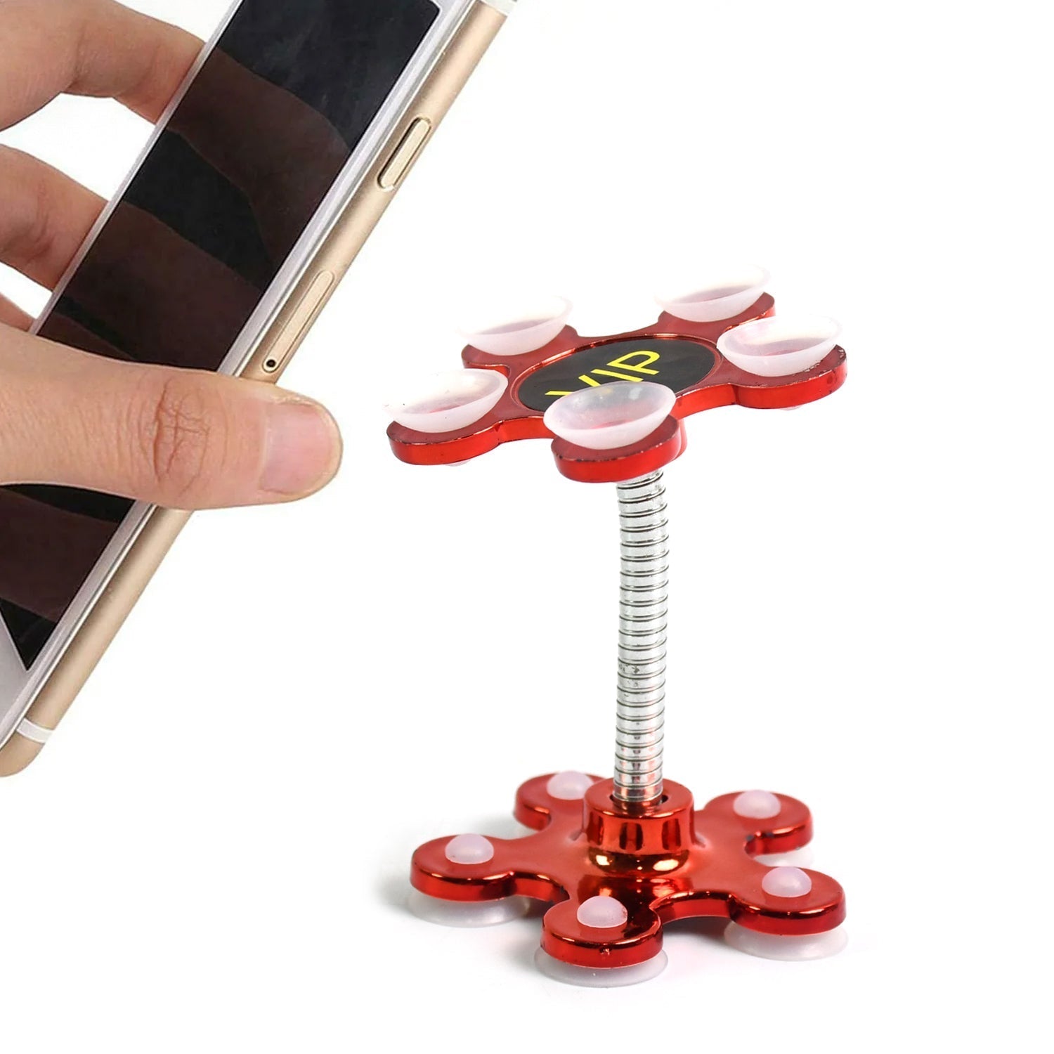 '-360 Rotatable Flower Shape Cellphone Holder Car & Mount Sucker Stand vip stand(Multicolored With Box))