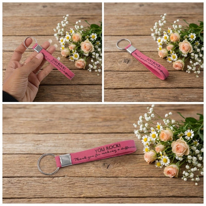 Motivational Silicone Wrist Strap Keychain (1 Pc, Mix Color)