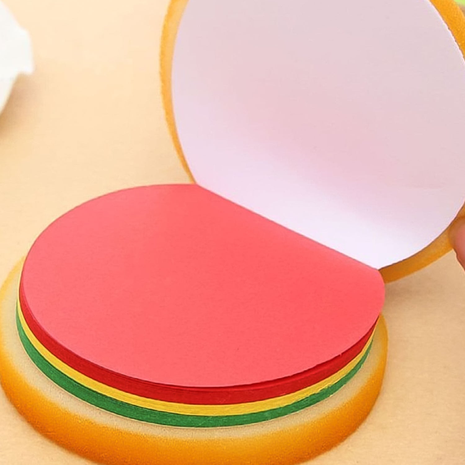 Burger Shaped Notepad  /  Sticky Notes  /  Memo Pads, Unique Mini Notes (Multicolor)