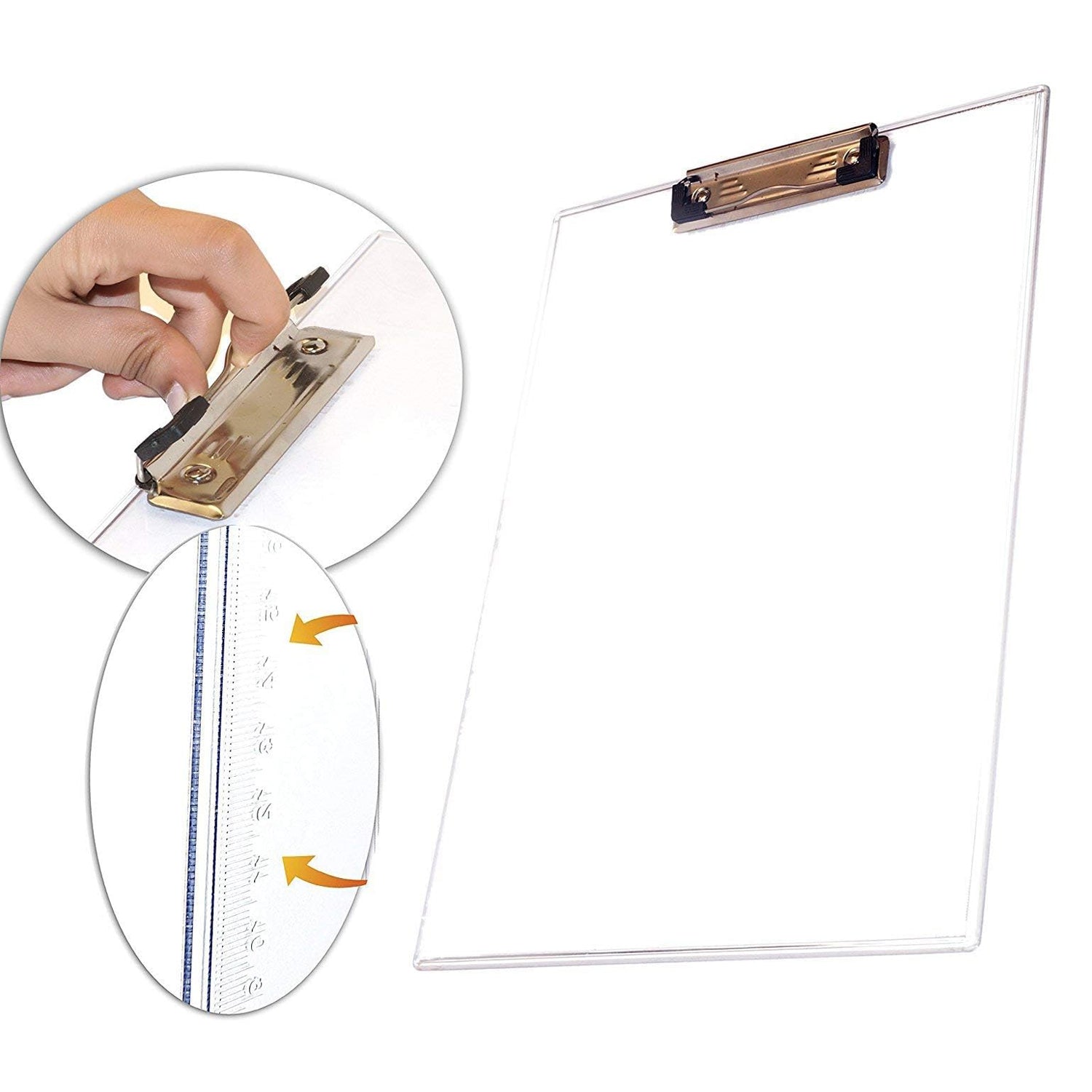 Transparent Premium Exam Pad Best for Students in All Exams Unbreakable Flexible Board with a Centimeter Measuring Side Pad For School & Exam Use