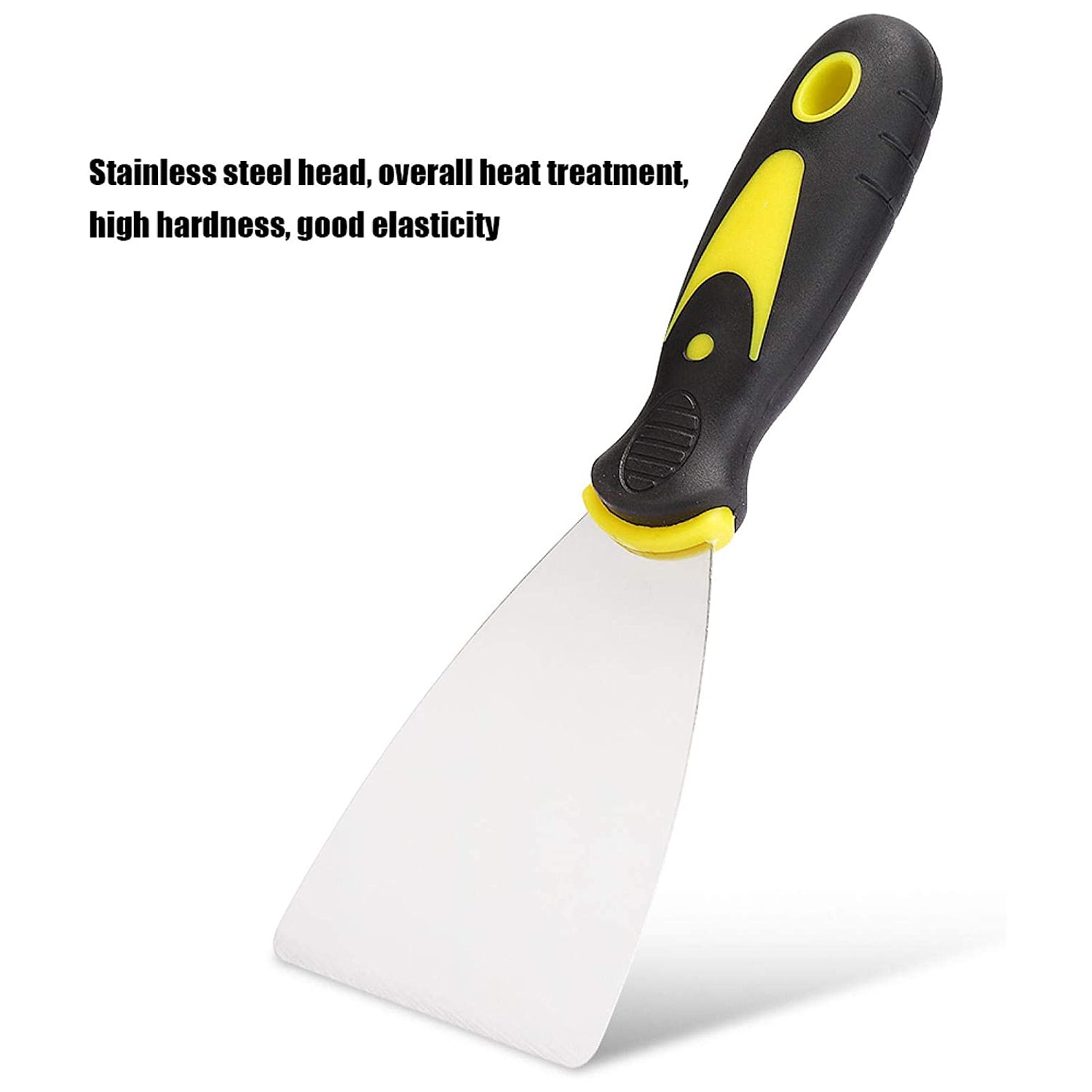 Putty Knife Set with Soft Rubber Handle for Drywall, Putty, Decals, Baking, Patching and Painting