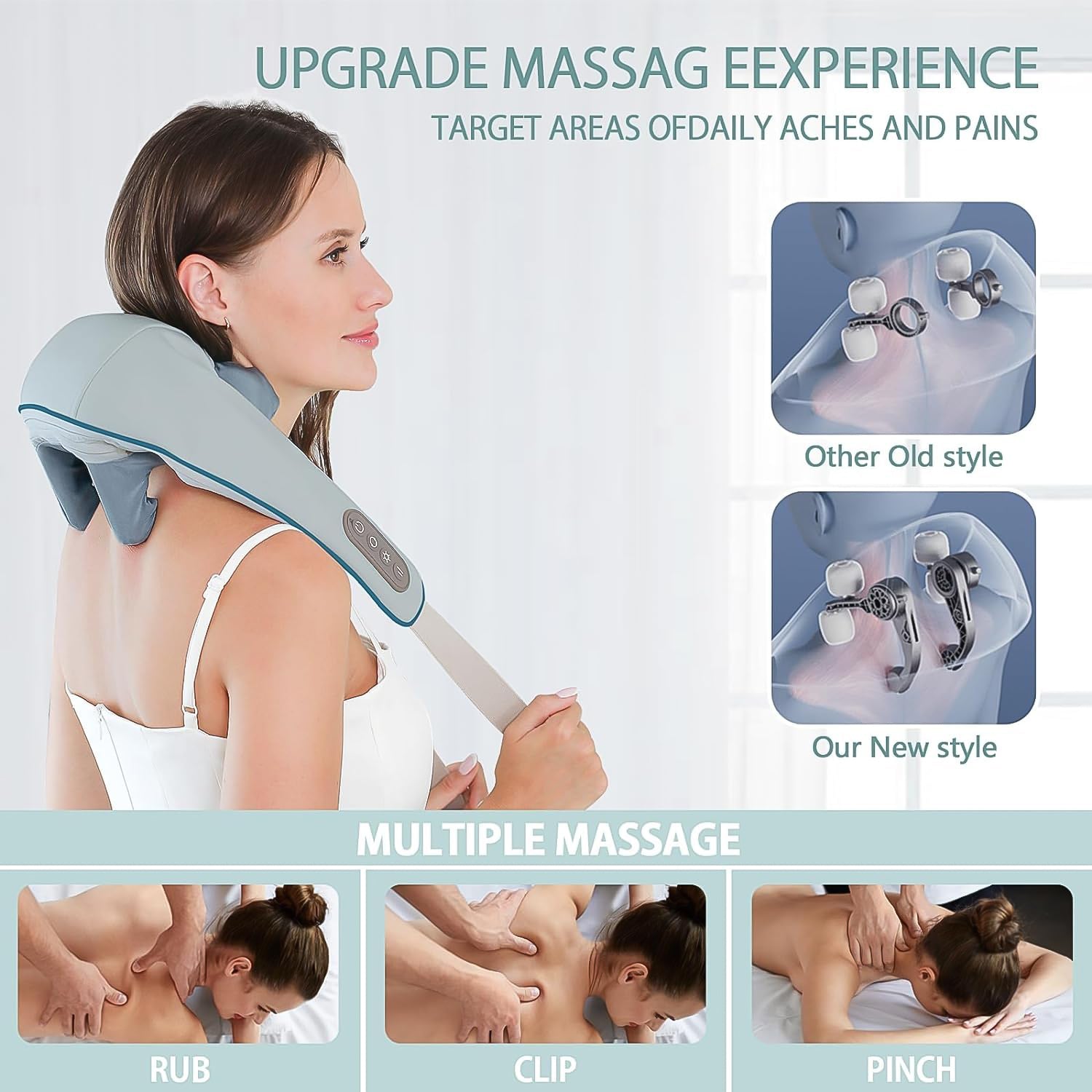 Neck & Shoulder Massagers with Heat, Electric Rechargeable (1 Pc)