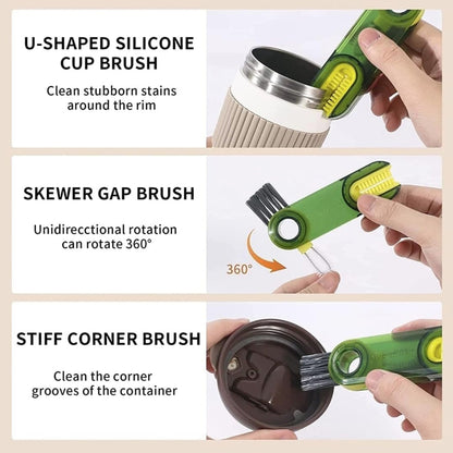 3-in-1 Multifunctional Bottle & Cup Cleaning Brush – Lid & Cover Scrubber for Kitchen (1 Pc)