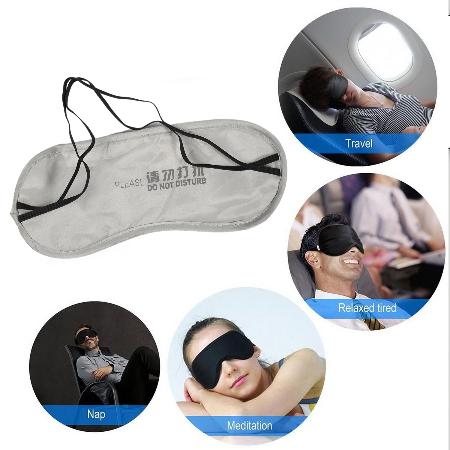 SUPER SOFT SLEEPING MASK BLIND FOLD FOR COMFORTABLE SLEEP TRAVELLING SLEEP MASK HEAVY COMFORTABLE MATERIAL EYE MASK (1PC)