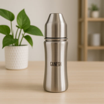 Ganesh Stainless Steel Baby Feeding Bottle, Milk Bottle for New Born / Infants / Toddler Up to 3 Years, BFA Free (250 ML Approx)