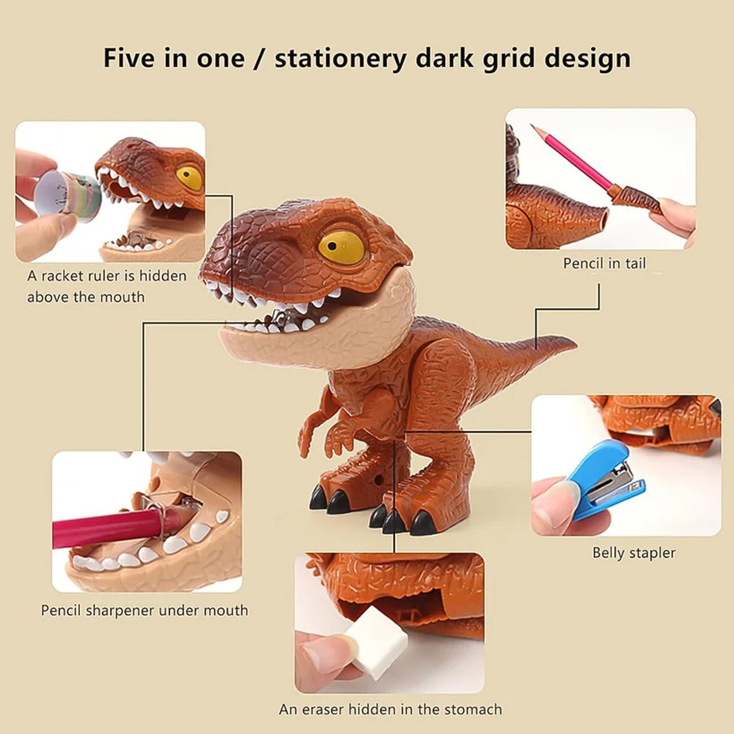 Dinosaur Shaped Stationery Gift Set for Kids Set (Mix Design)