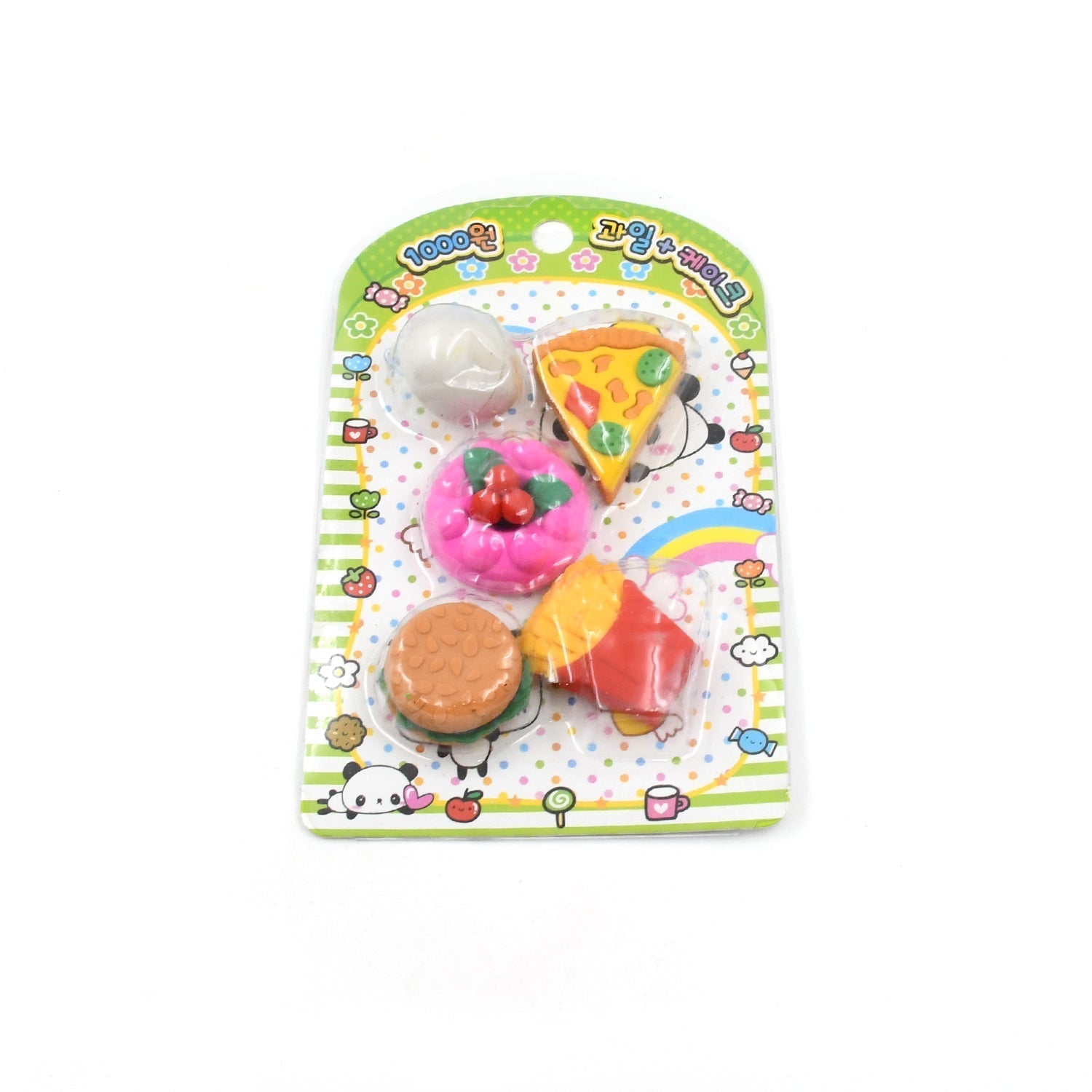 3D Food Shape Fancy & Stylish Colorful Erasers, Mini Eraser Creative Cute Novelty Eraser for Children Eraser Set for Return Gift, Birthday Party, School Prize(5 Pcs Set)