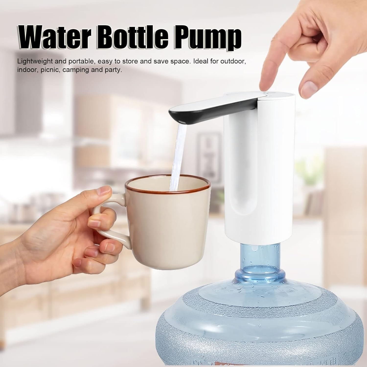 Foldable Water Dispenser, Portable Water Bottle Pump USB Charging Elec