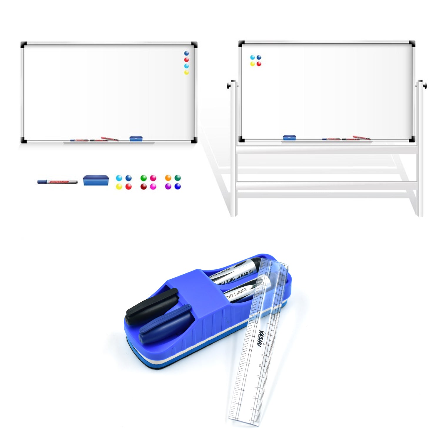 Duster Ruler And Marker Used While Studying By Teachers And Students In Schools And Colleges Etc.