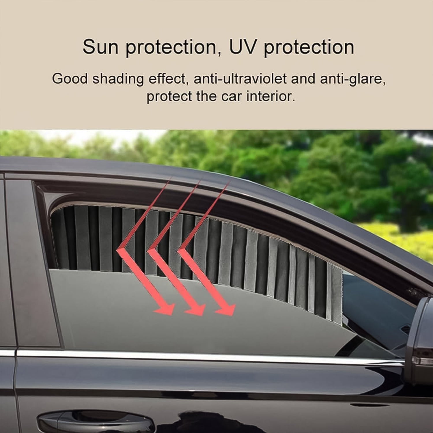 Curtain for Car Window | Heat & Sunshade Protection (4 Pcs With Curtain Hook & Adhesive Tap Set)