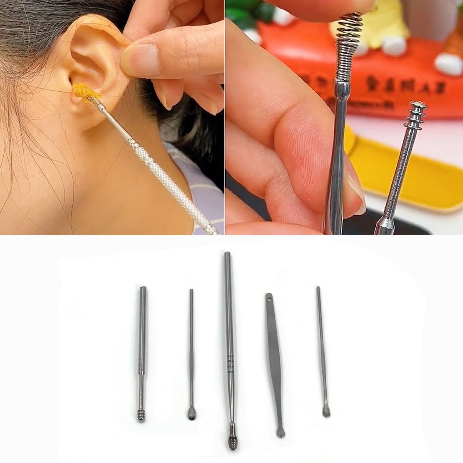 5 Pcs Ear Pick with a Storage Box Earwax Removal Kit