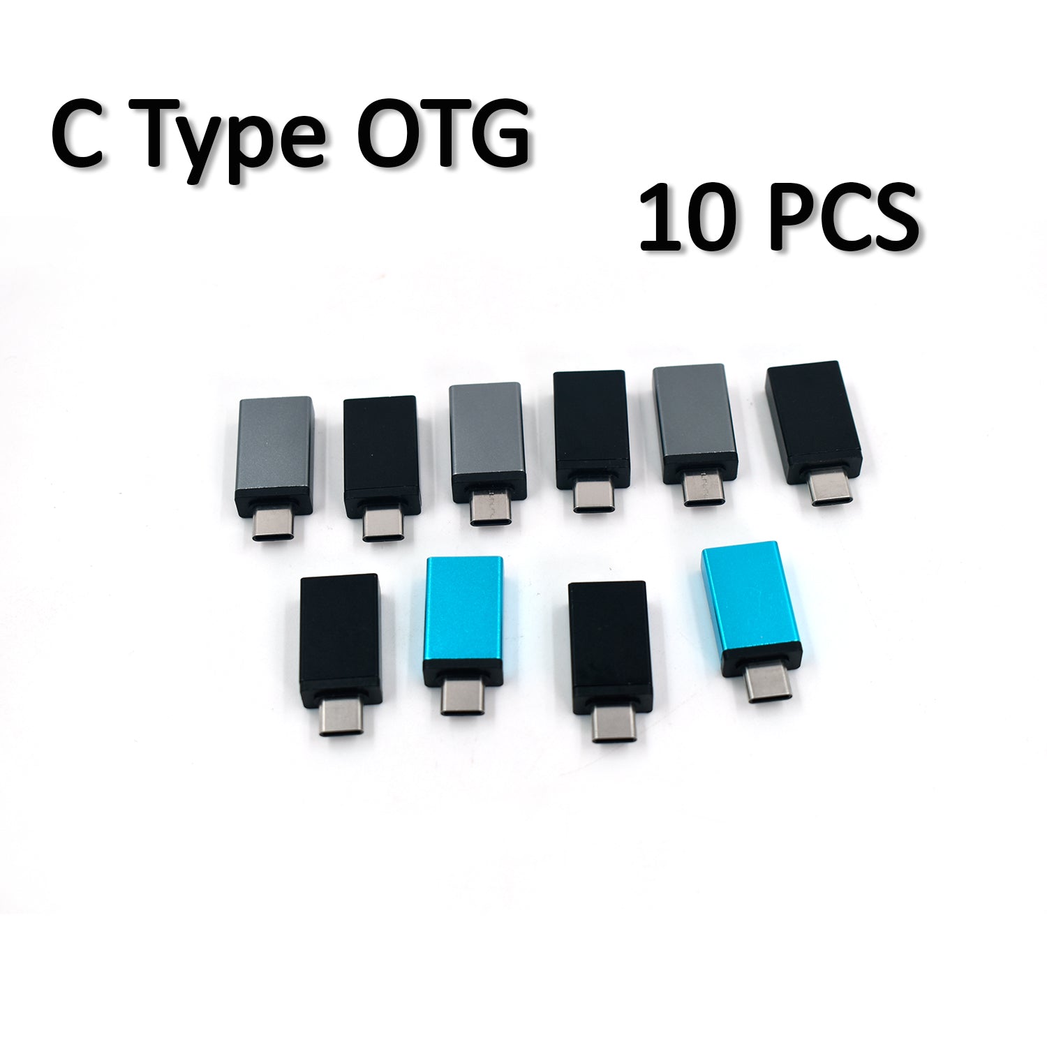 OTG Type C & USB to Micro USB Adapter for Android Mobile Smart Phones & Tablets With Zip Pouch (Pack of 20)