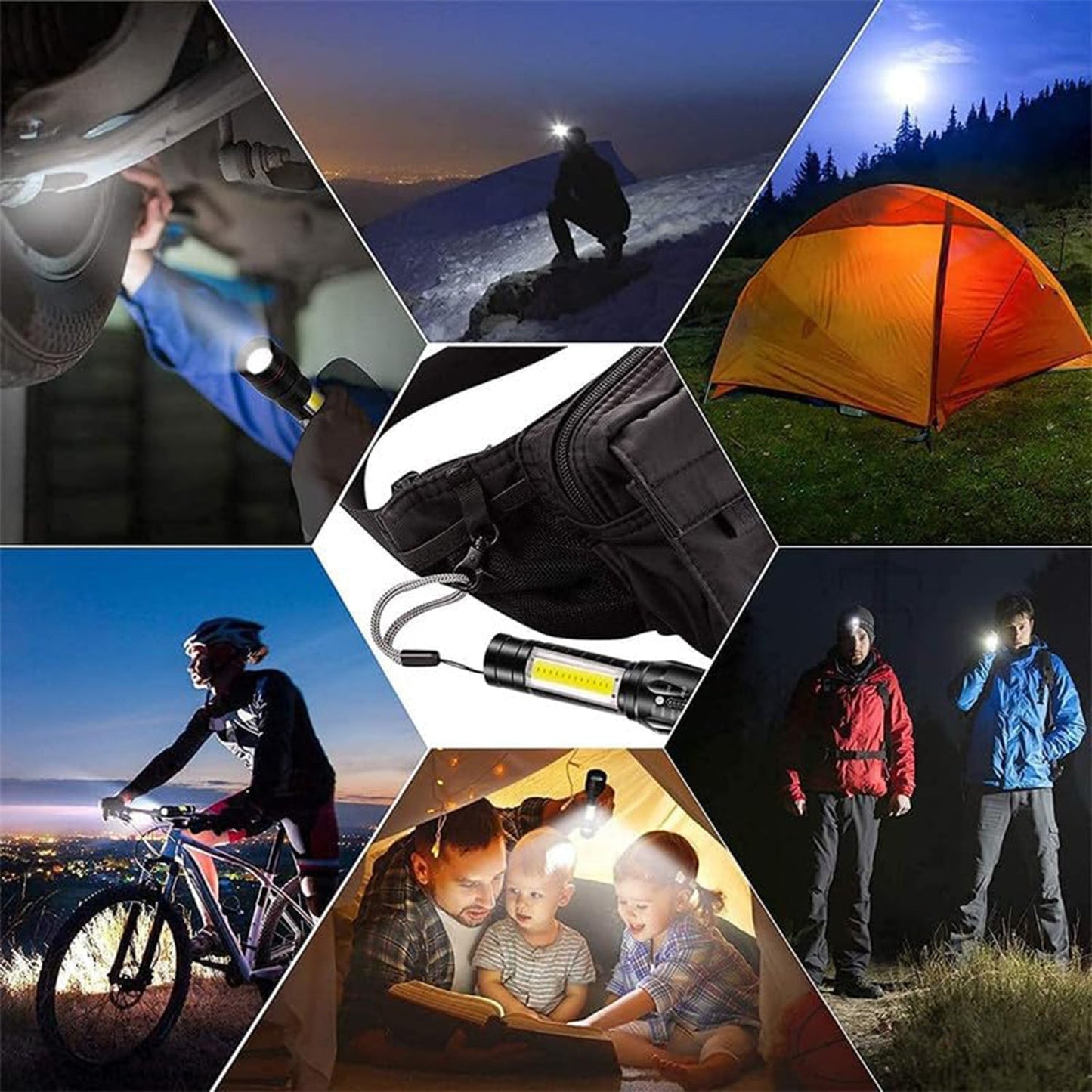 Mini 2 in 1 High Power Pocket Torch Light (1 Pc / Mix Design)