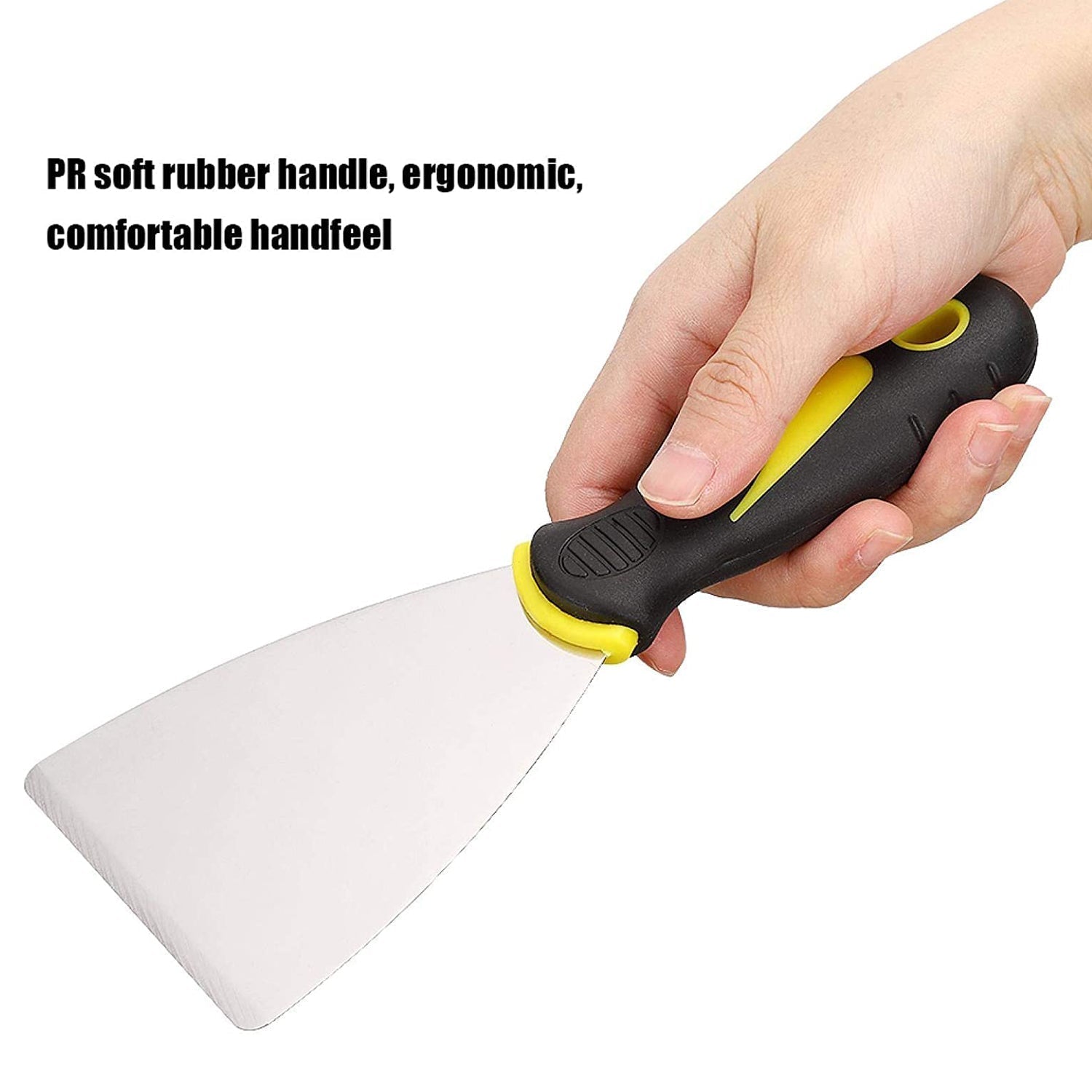 Putty Knife Set with Soft Rubber Handle for Drywall, Putty, Decals, Baking, Patching and Painting