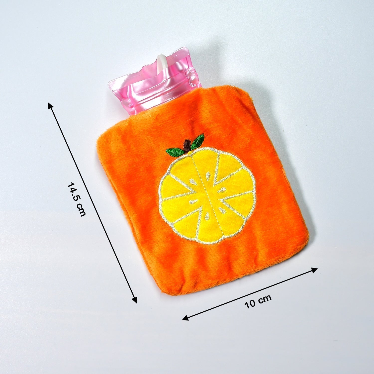 Orange small Hot Water Bag with Cover for Pain Relief, Neck, Shoulder Pain and Hand, Feet Warmer, Menstrual Cramps.