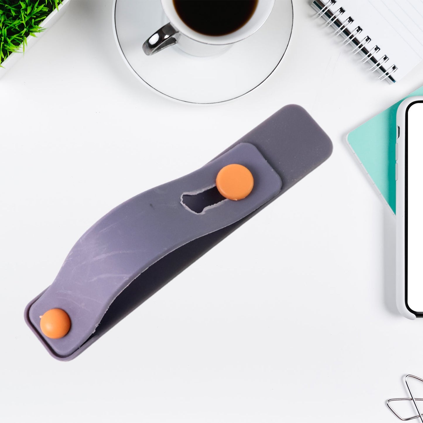 Dark Grey Phone Loop Finger Holder, Phone Grip Straps Silicone Phone Finger Strap (1 Pc)