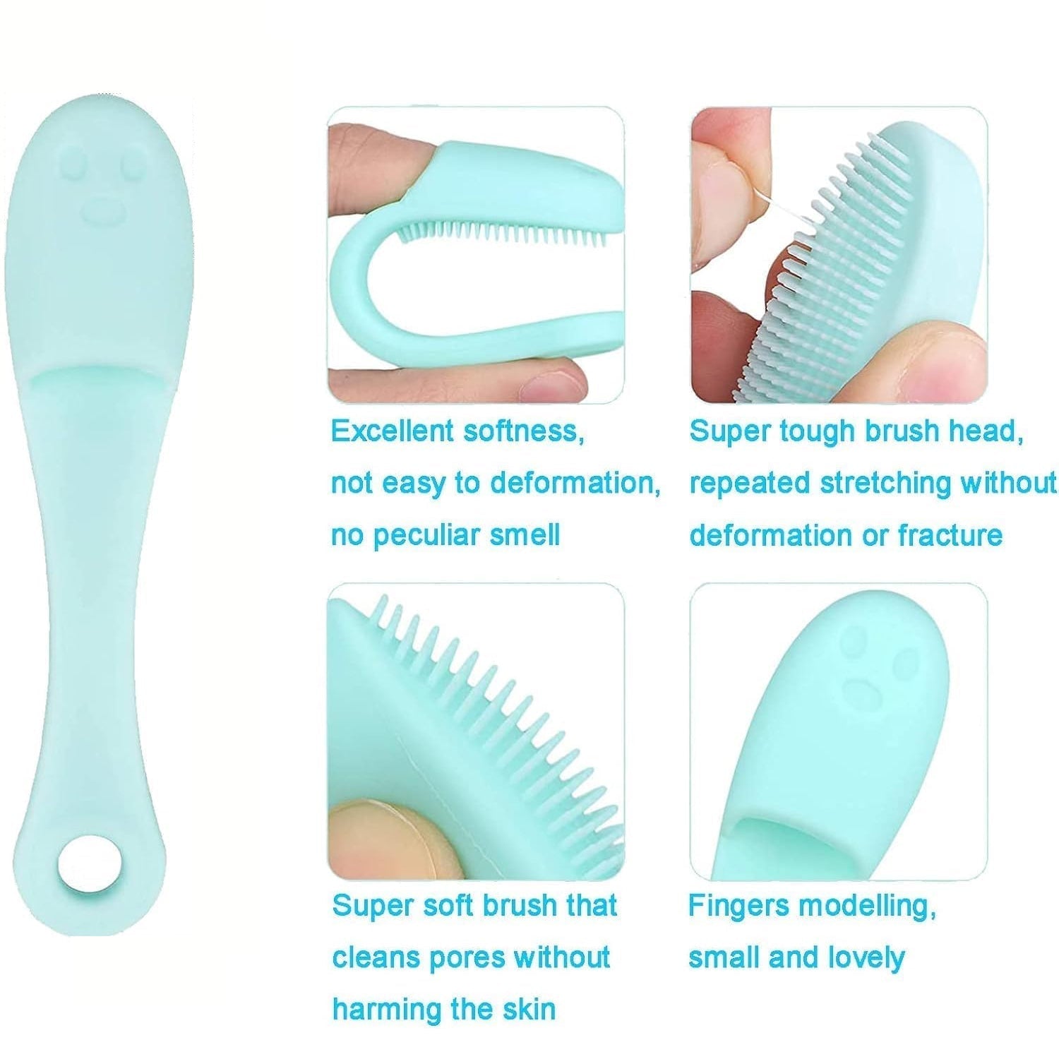 Silicone Makeup cleaning tool, finger wash Face Scrubber Facial Cleansing Brush (1 Pc / Mix Color)