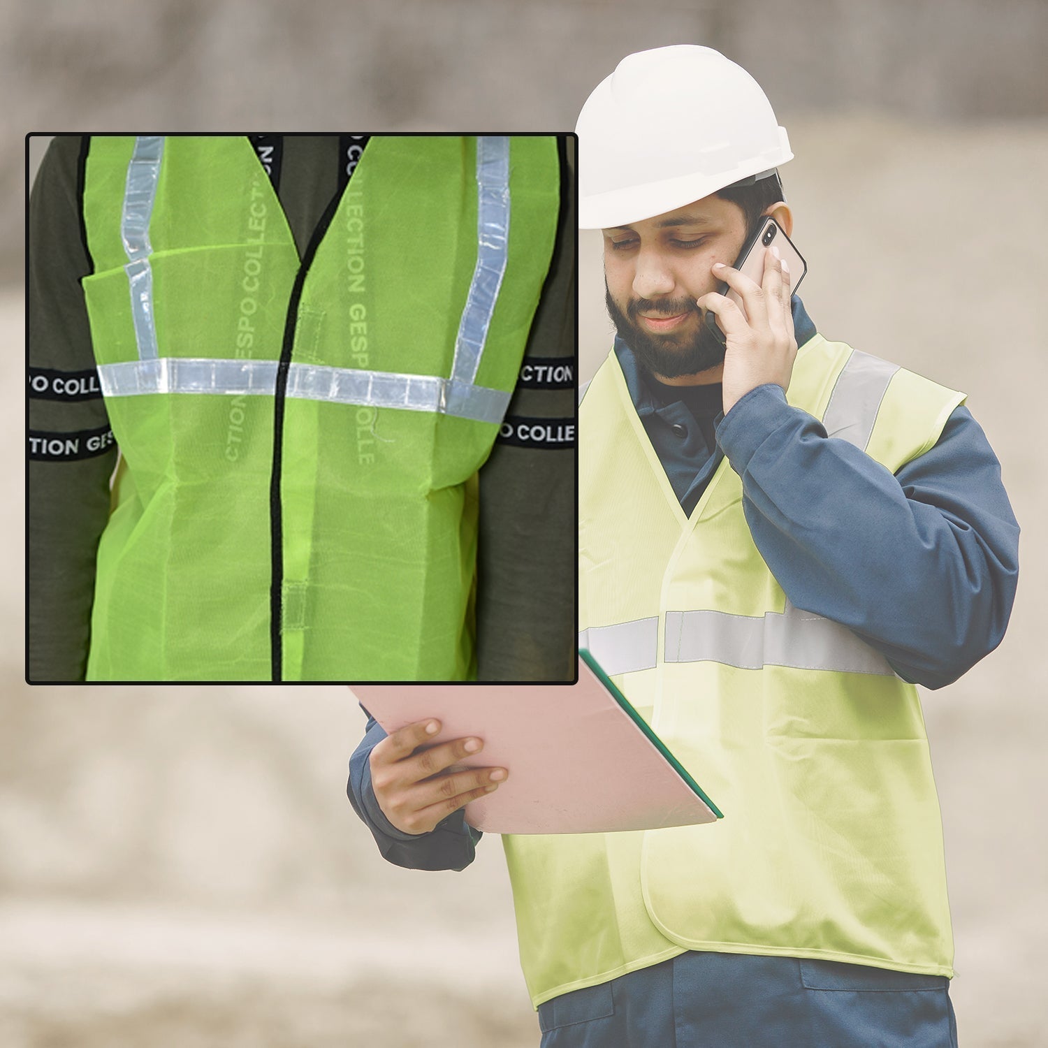 Green Safety Jacket for Construction Protection