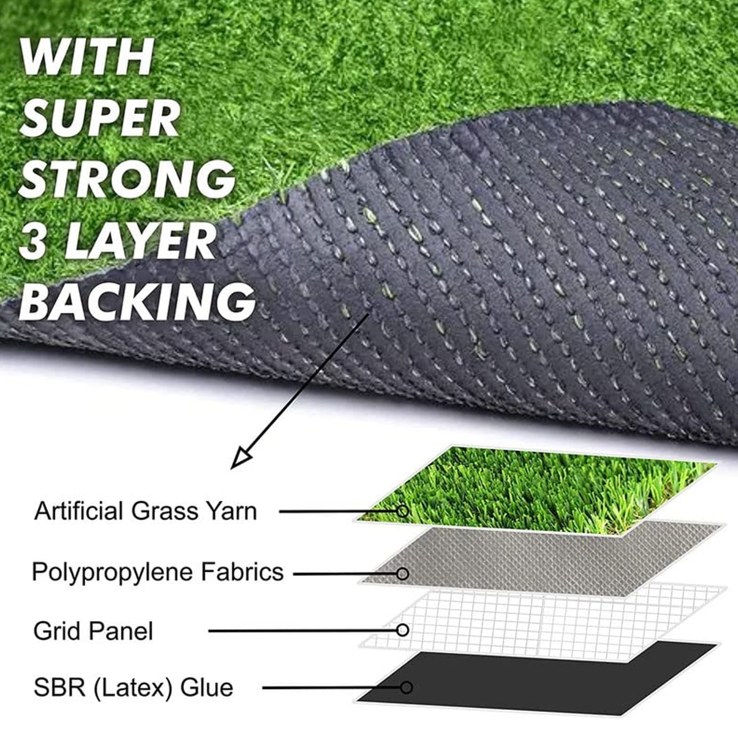 Artificial Grass for Balcony Or Doormat, Soft and Durable Plastic Turf Carpet 58x38cm