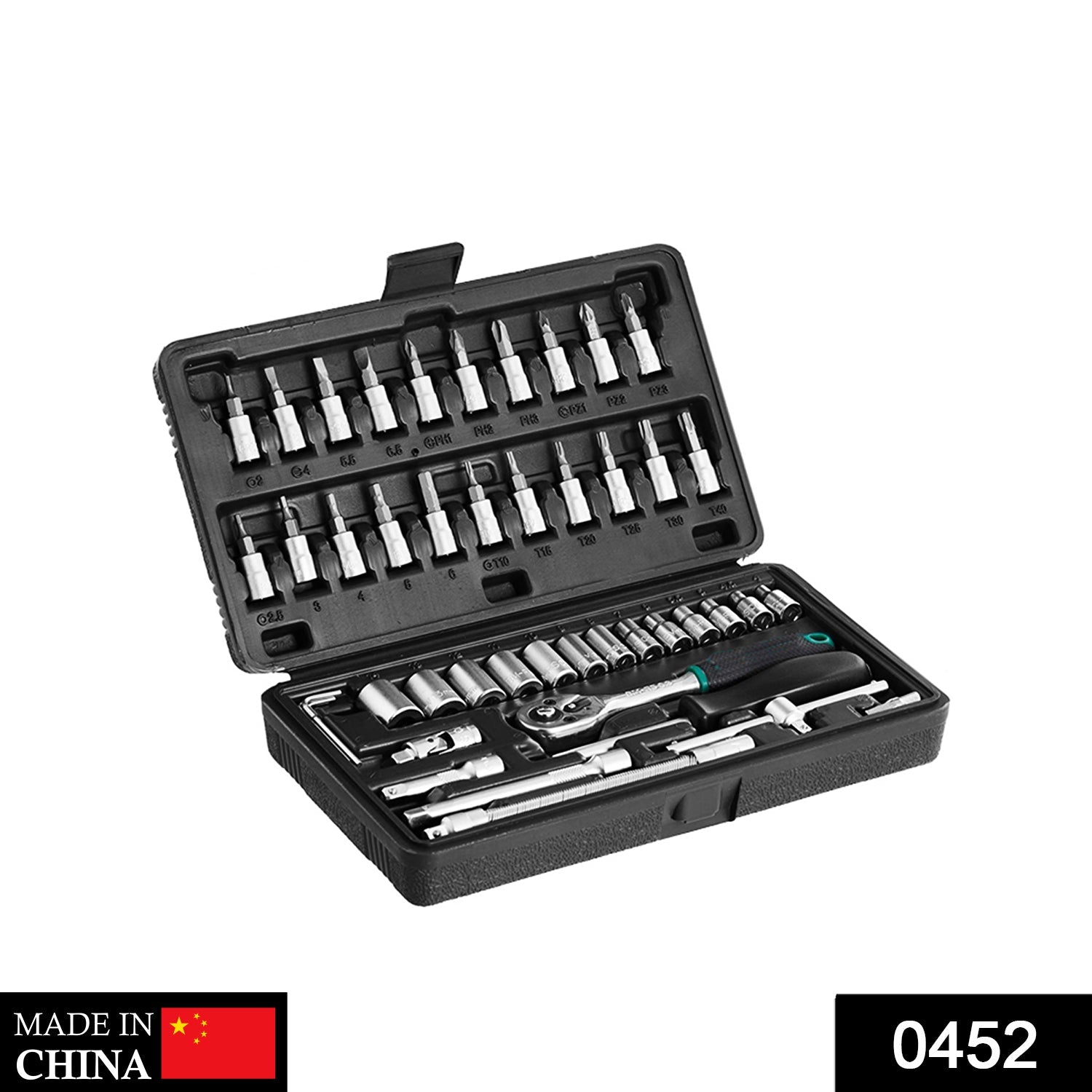 46pcs Metal 1 / 4\"\" Socket Set (Black, 46pcs)