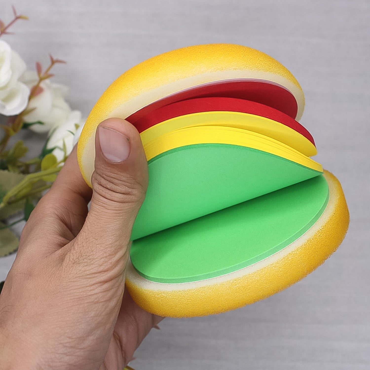 Burger Shaped Notepad  /  Sticky Notes  /  Memo Pads, Unique Mini Notes (Multicolor)