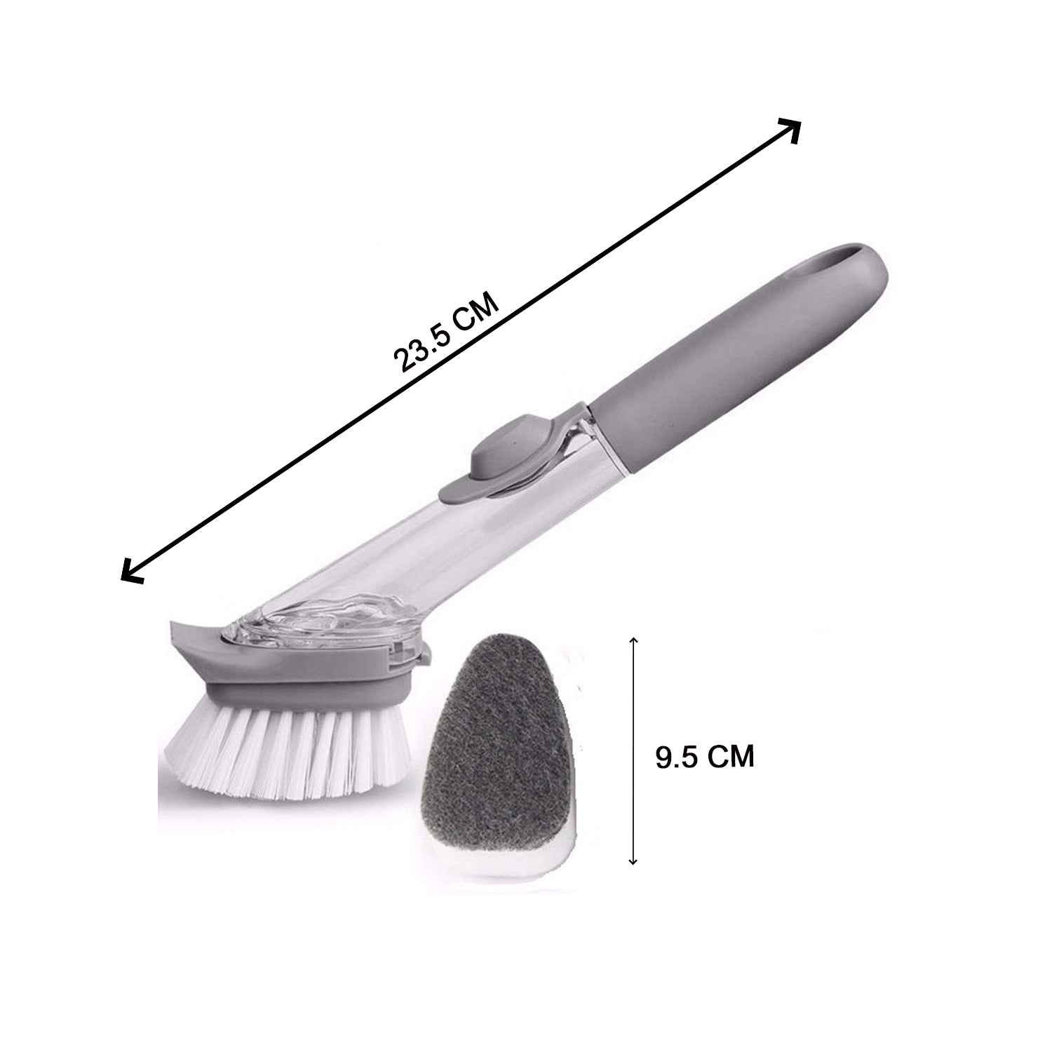 2-in-1 Dishwashing Brush, Long Handle Wash Pot Brush Washing Dish